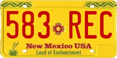 NM license plate 583REC
