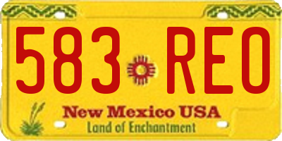 NM license plate 583REO