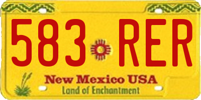 NM license plate 583RER