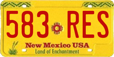 NM license plate 583RES