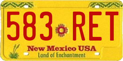 NM license plate 583RET