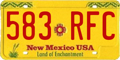 NM license plate 583RFC