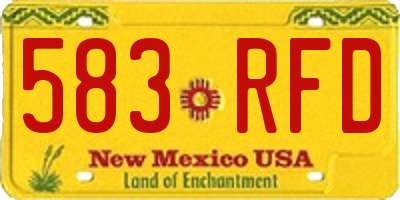 NM license plate 583RFD