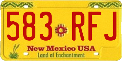 NM license plate 583RFJ