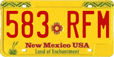 NM license plate 583RFM
