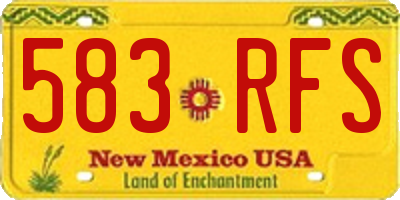 NM license plate 583RFS