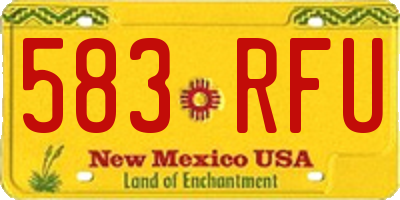 NM license plate 583RFU
