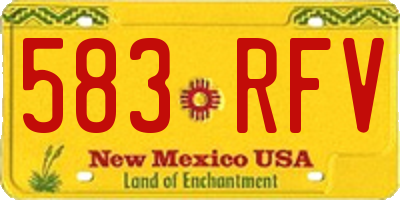 NM license plate 583RFV