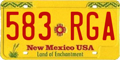 NM license plate 583RGA