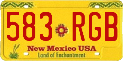 NM license plate 583RGB