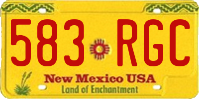 NM license plate 583RGC