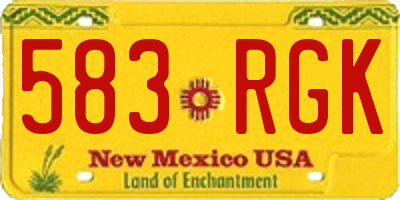 NM license plate 583RGK