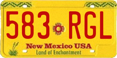 NM license plate 583RGL