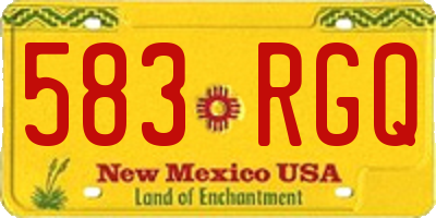 NM license plate 583RGQ