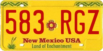 NM license plate 583RGZ