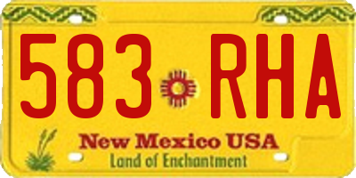 NM license plate 583RHA