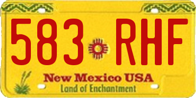 NM license plate 583RHF