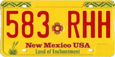 NM license plate 583RHH