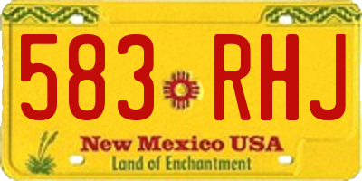 NM license plate 583RHJ