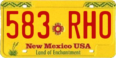 NM license plate 583RHO