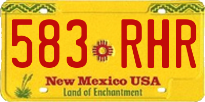 NM license plate 583RHR