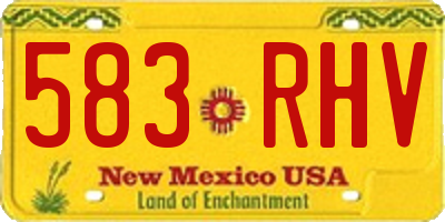 NM license plate 583RHV