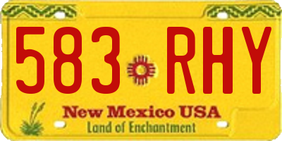 NM license plate 583RHY