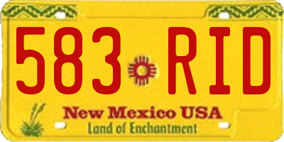 NM license plate 583RID
