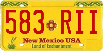NM license plate 583RII
