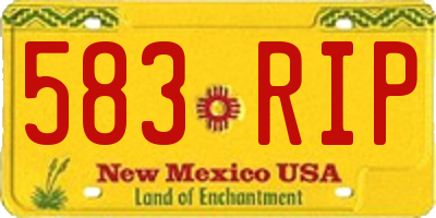 NM license plate 583RIP