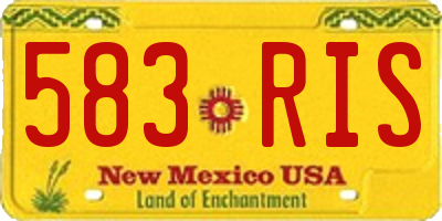 NM license plate 583RIS