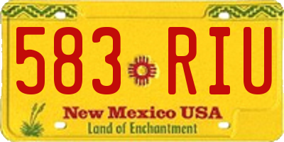 NM license plate 583RIU