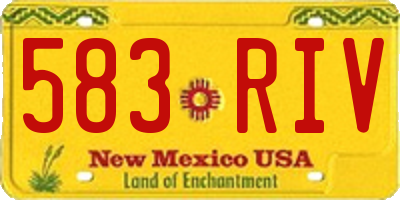 NM license plate 583RIV