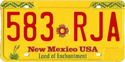 NM license plate 583RJA