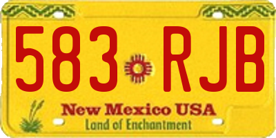 NM license plate 583RJB