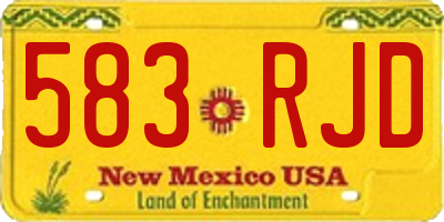 NM license plate 583RJD