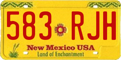 NM license plate 583RJH