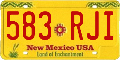 NM license plate 583RJI