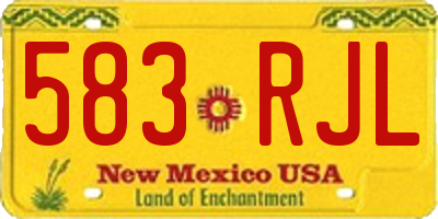 NM license plate 583RJL