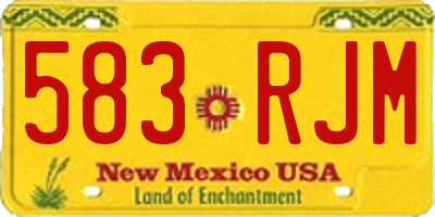 NM license plate 583RJM