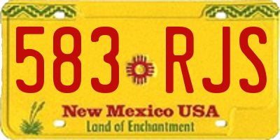 NM license plate 583RJS