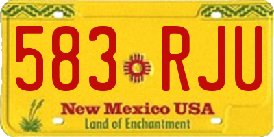 NM license plate 583RJU