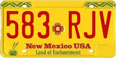 NM license plate 583RJV