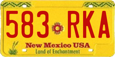 NM license plate 583RKA