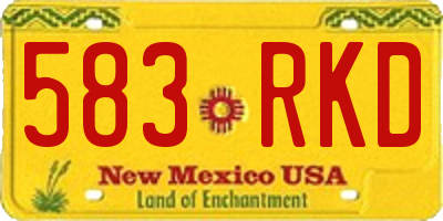 NM license plate 583RKD