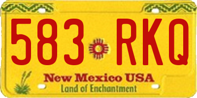 NM license plate 583RKQ