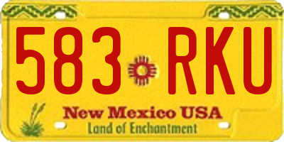NM license plate 583RKU