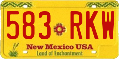 NM license plate 583RKW