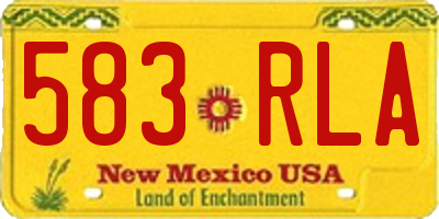 NM license plate 583RLA
