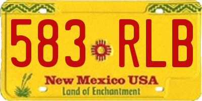 NM license plate 583RLB